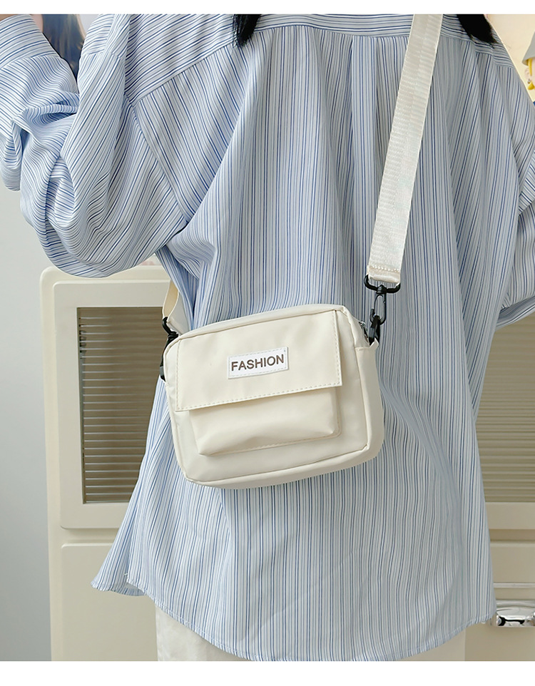 Cross-border canvas bags, couple single-shoulder bags, sturdy and durable small square bags, simple and elegant texture, student bags, women's crossbody bags undefined