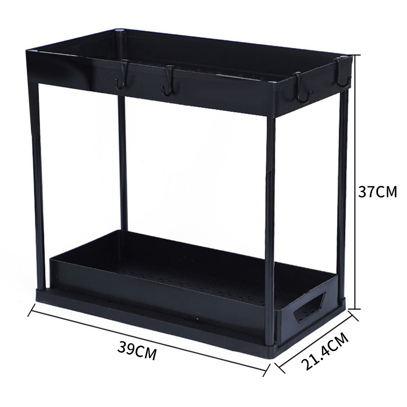 Amazon extraíble mesa de especias estante fregadero de la cocina de almacenamiento extraíble de doble capa de almacenamiento estante de almacenamiento condimento rack de almacenamiento image 9