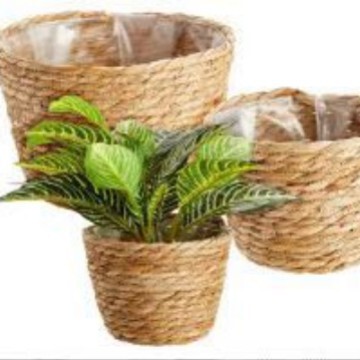 Cross-border wholesale of woven rattan and reed flower baskets and planters, large-mouthed decorative items for home use, and indoor succulent planters Cross-border wholesale of woven rattan and reed flower baskets and planters, large-mouthed decorative items for home use, and indoor succulent planters