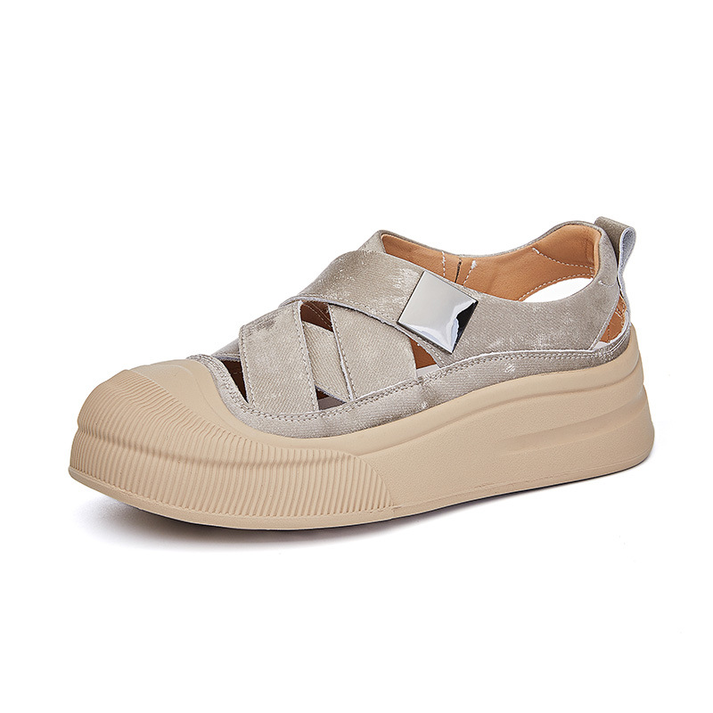 Genuine Leather White For Women 2026 Summer New Hollow Breathable Casual Thick Sole Height Increasing Sneakers High-End_vogvips.com