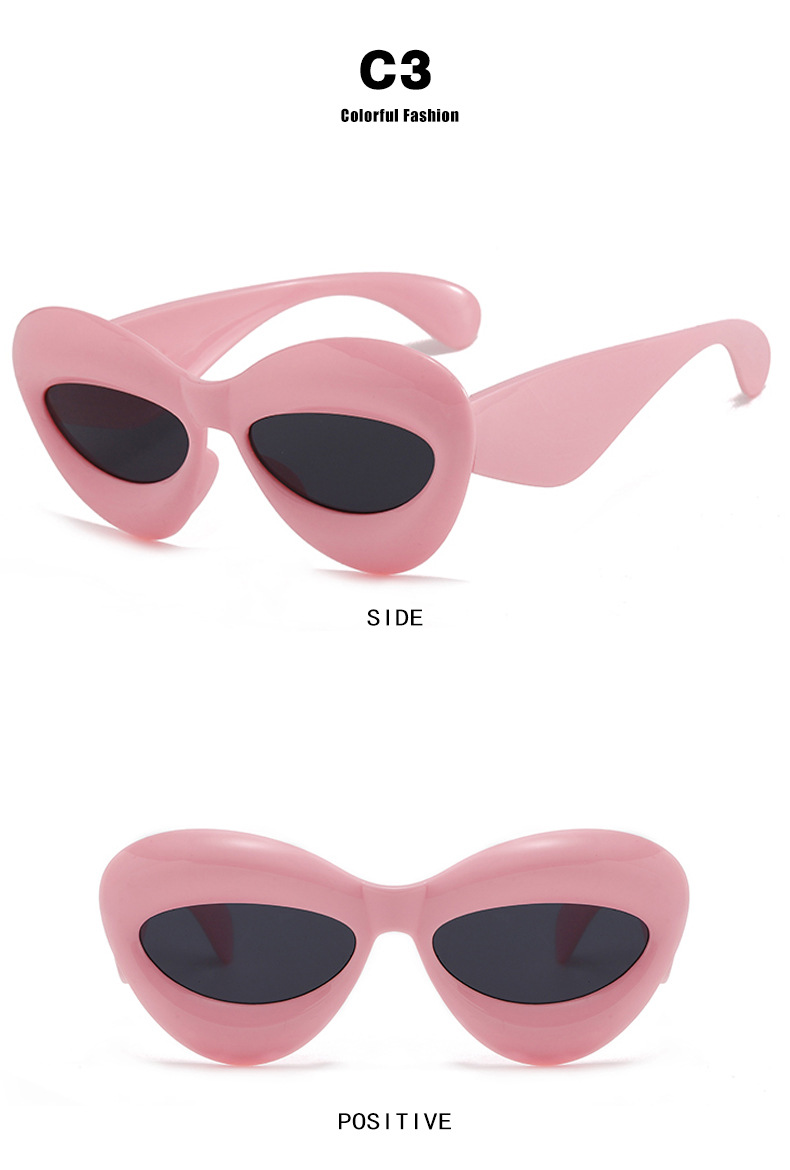 Mode Couleur Unie Ca Oeil De Chat Plein Cadre Femmes De Lunettes De Soleil display picture 2