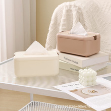 高档桌面纸巾盒家用客厅高端轻奢抽纸盒高级餐巾纸收纳盒跨境贴标