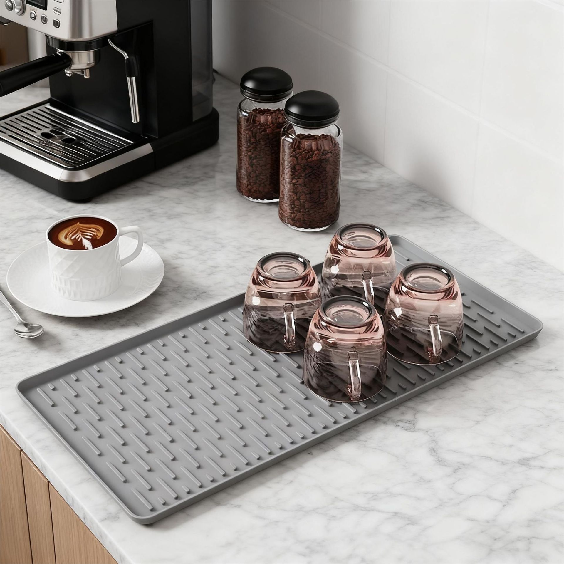 Nuevo producto Cojín para máquina de café Cojín para mesa Cojín desechable Cojín para platos y platos Cojín de secado Cojín antideslizante para barra de drenaje Cojín de silicona para mesa de cocina