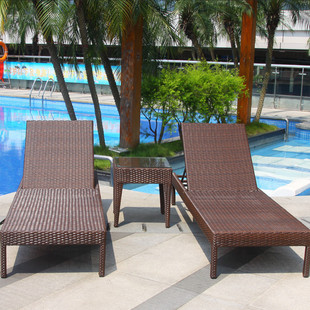 Outdoor Lounge Chair, Leisure Beach Chair, Seaside Villa Swimming Pool, Rattan Lounge Chair, Bed, Hotel Balcony Leisure Rattan Bench