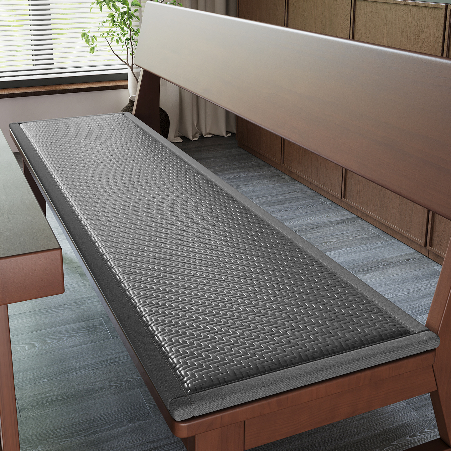 Verano cojín de caña cojín de silla cojín de taburete largo de madera maciza cojín de asiento de verano cojín de asiento de madera roja cojín de silla antideslizante cojín