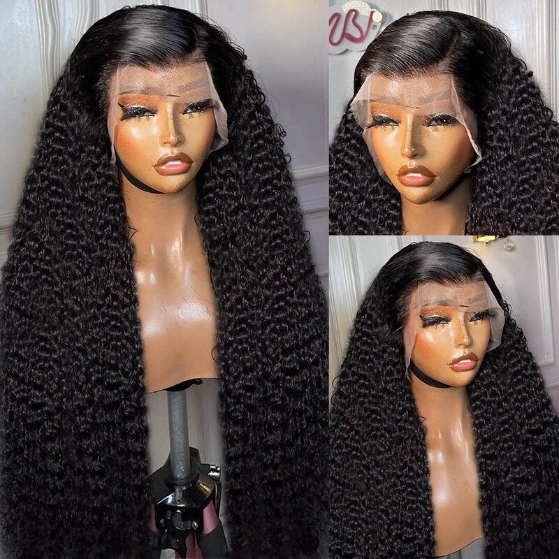 Frontal lace wig, 13x4 lace frontal, human hair wig, long hair for women, African curly style