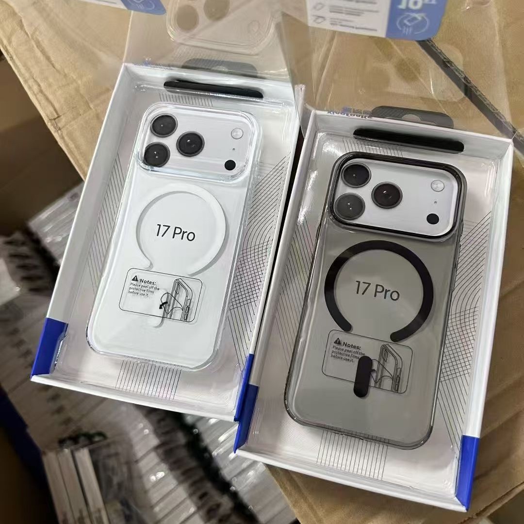 适用苹果17PROMAX冰透PC磁吸手机硬壳iphon16 15 14 13防摔保护套