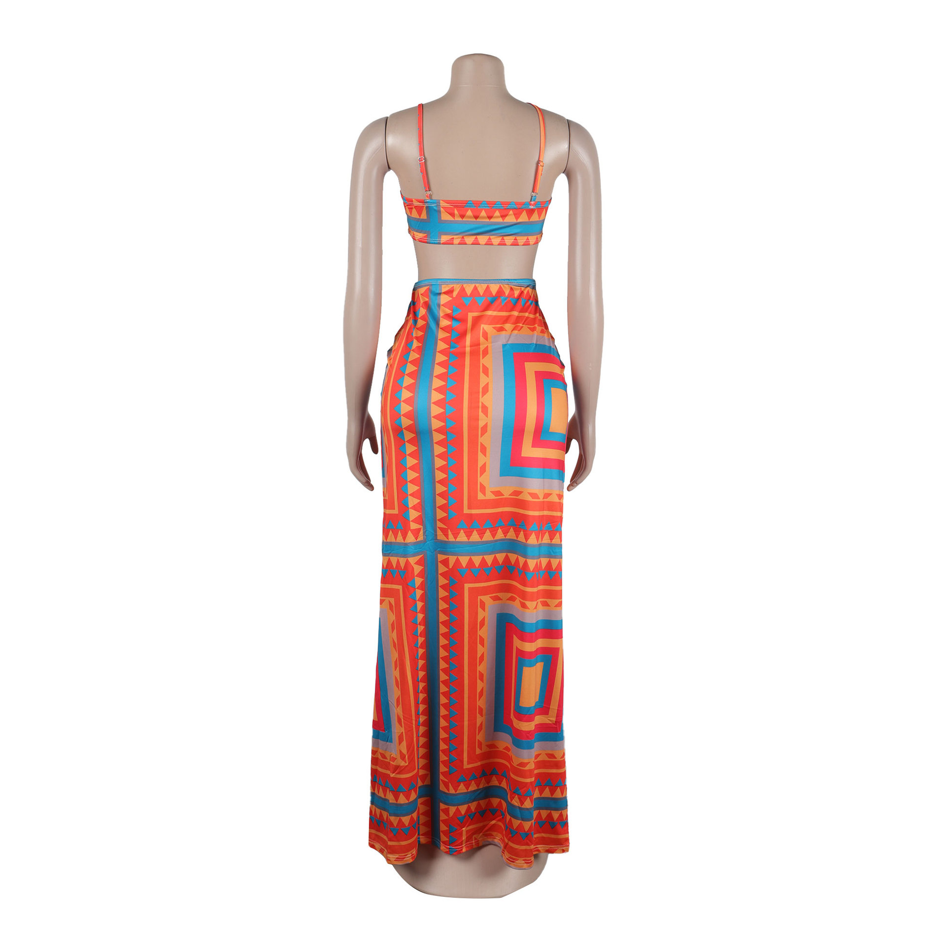 427g Weight Maxi Long Dress Dress Length Type Sleeveless Sleeve Length Two Piece Dress Dresses Type Polyester Fabric Type High Waist Waist Line Holiday Occasion Strap Neckline Slim Fit Type Color Block Pattern Summer Season Women's Gender Streetwear Style Wholesale Women's Streetwear Color Block Holiday Strap Sleeveless Two Piece Dress 19