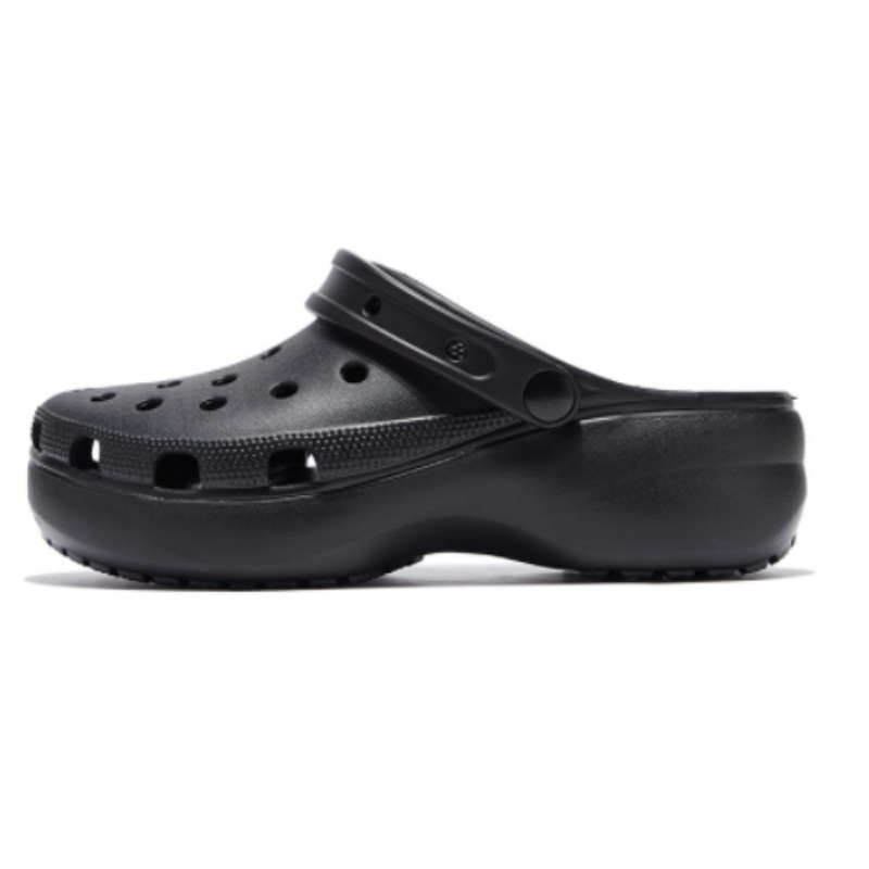 Cross Cloud Hole Zapatos para mujeres nuevos talón medio grueso para aumentar la altura de la estrella de la playa (fábrica de una cosa)