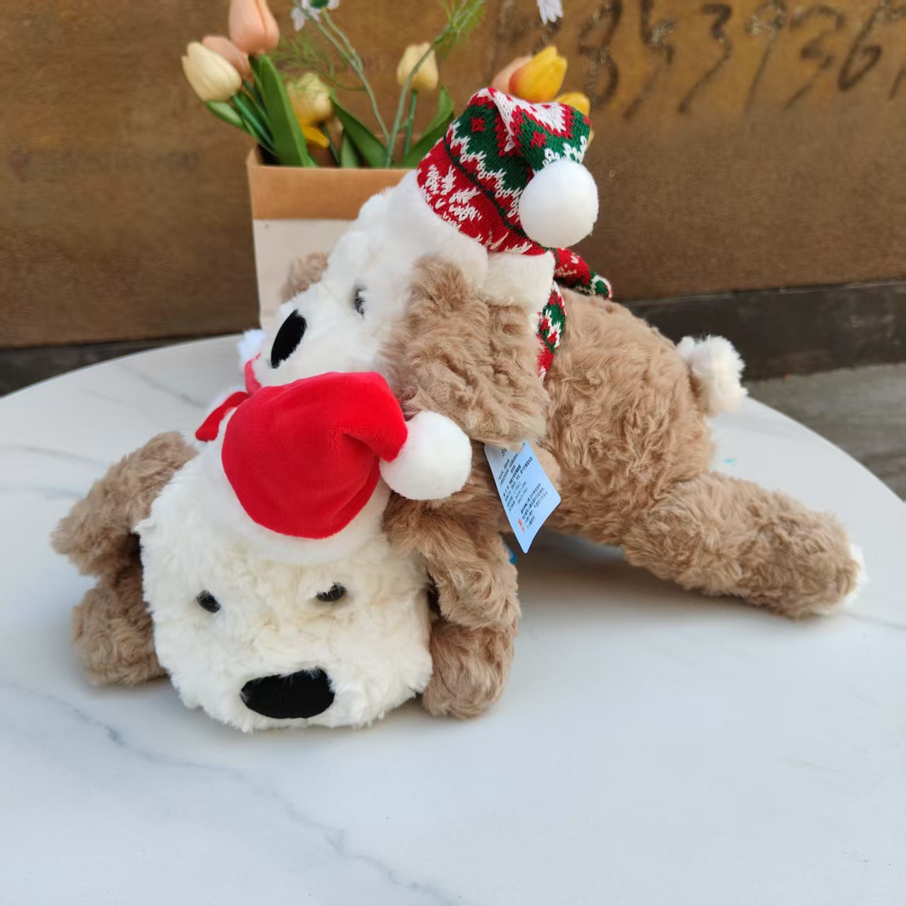 Regalos de Navidad Papá Noel juguetes de peluche bufandas rojas lindas pingüinos osos polares muñecas al por mayor