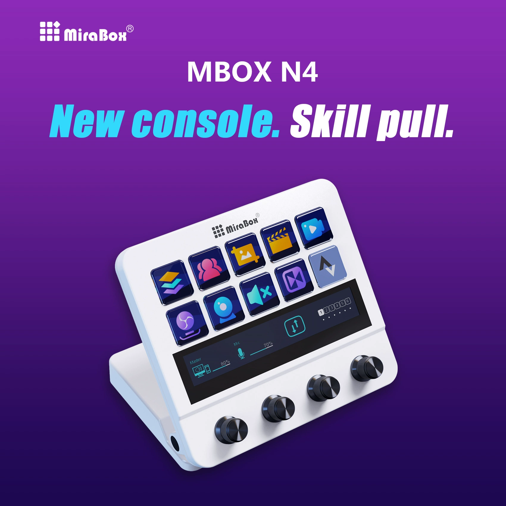 New Miaolianbao N4 International Edition Overseas StreamDECK Visualization Custom keyboard four knobs