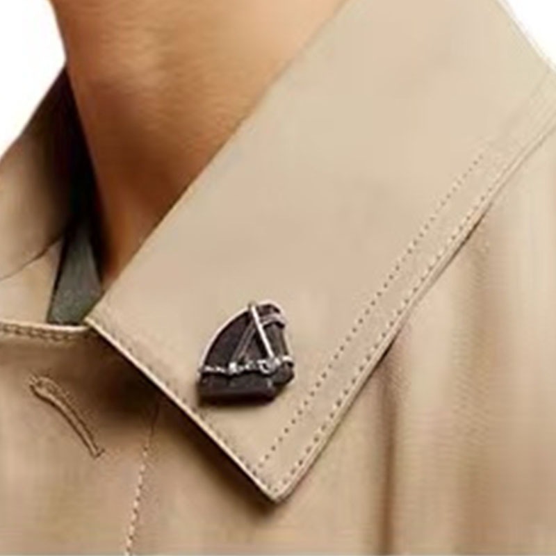 Cross-Border Poplar Rosewood Boat Aim Brooch Collar Pin 2025 New Unique Chain Wrapped Pin Necklace Earrings