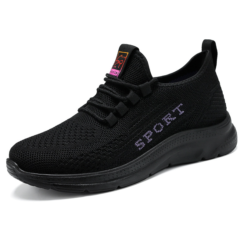 Zapatos de mujer 2024 primavera nuevos zapatos de mujer de comercio exterior zapatos individuales transfronterizos de poliuretano Flyknit zapatos deportivos casuales fabricante de zapatos de mujer