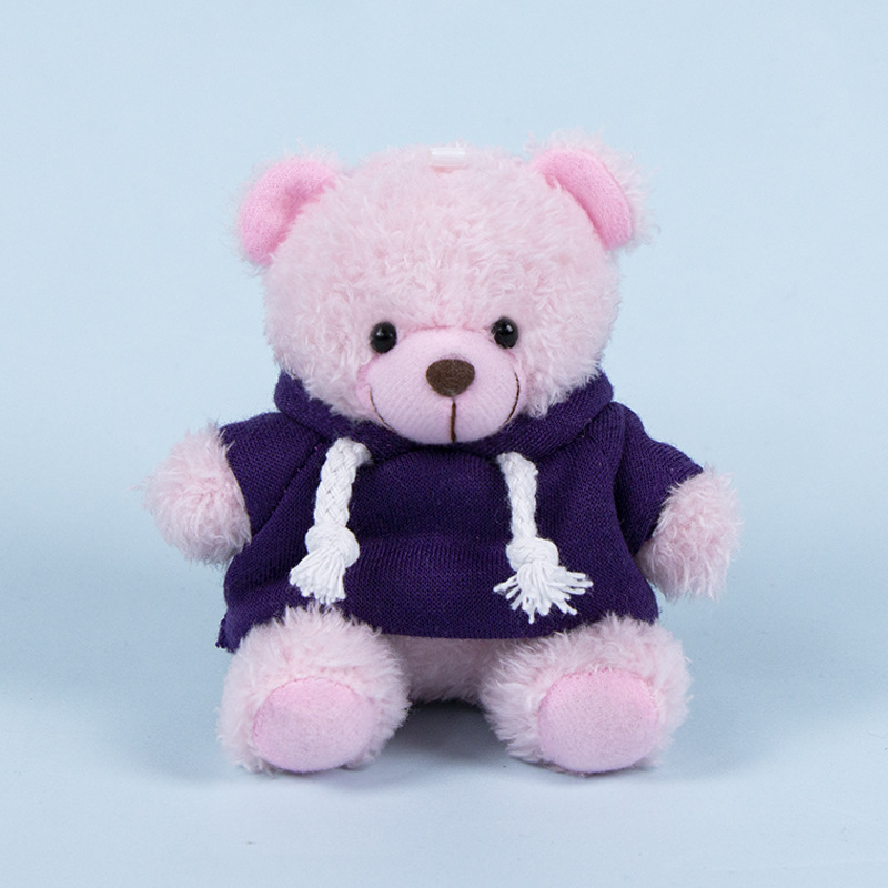 Lindo osito llavero colgante regalo creativo muñecas de peluche vestidas osito de peluche colgante de mochilas escolares para parejas