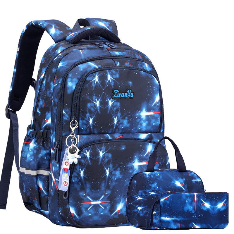 Nuevos productos de pescado natural transfronterizo mochila escolar para niños de grado 4 - 6 estudiantes de secundaria secundaria impresión mochila de hombro