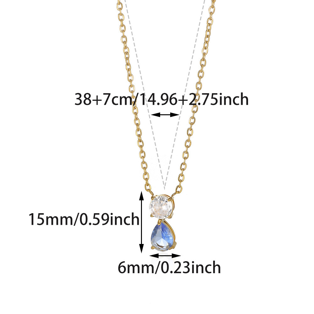 5g Weight 0.03µm-0.05µm Gold Plating Thickness PVD Coated Gold Plating Process Lobster Trigger Clasp Closure Clasp Closure Type Real Gold Plated Plating Material 304 Stainless Steel Pendant Material Birthstone Inlay Material Pendant Necklace Classification 304 Stainless Steel Chain Material cable chain Chain Type 1 Piece Quantity Holiday, Daily Occasion 304 Stainless Steel Material Water Droplets Pattern Women's Gender Vacation, Classic Style Style Waterproof Non Tarnish, Inlay Craft PVD Coated Real Gold Plated Water Droplets 304 Stainless Steel Vacation Classic Style Waterproof Non Tarnish 304 Stainless Steel Lobster Trigger Clasp Closure Pendant Necklace 16