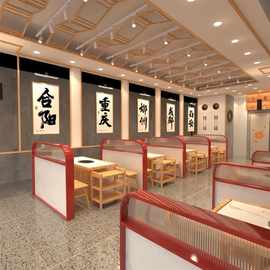 矮墙道铁艺过可做卡座餐饮长虹隔断玻璃加高火锅店靠背围栏不锈钢