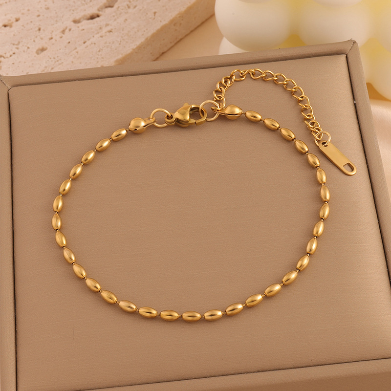 7g Weight 0.03µm-0.05µm Gold Plating Thickness PVD Coated Real Gold Plated Eye Solid Color 304 Stainless Steel Simple Style Waterproof Non Tarnish 304 Stainless Steel Lobster Trigger Clasp Closure Bracelets