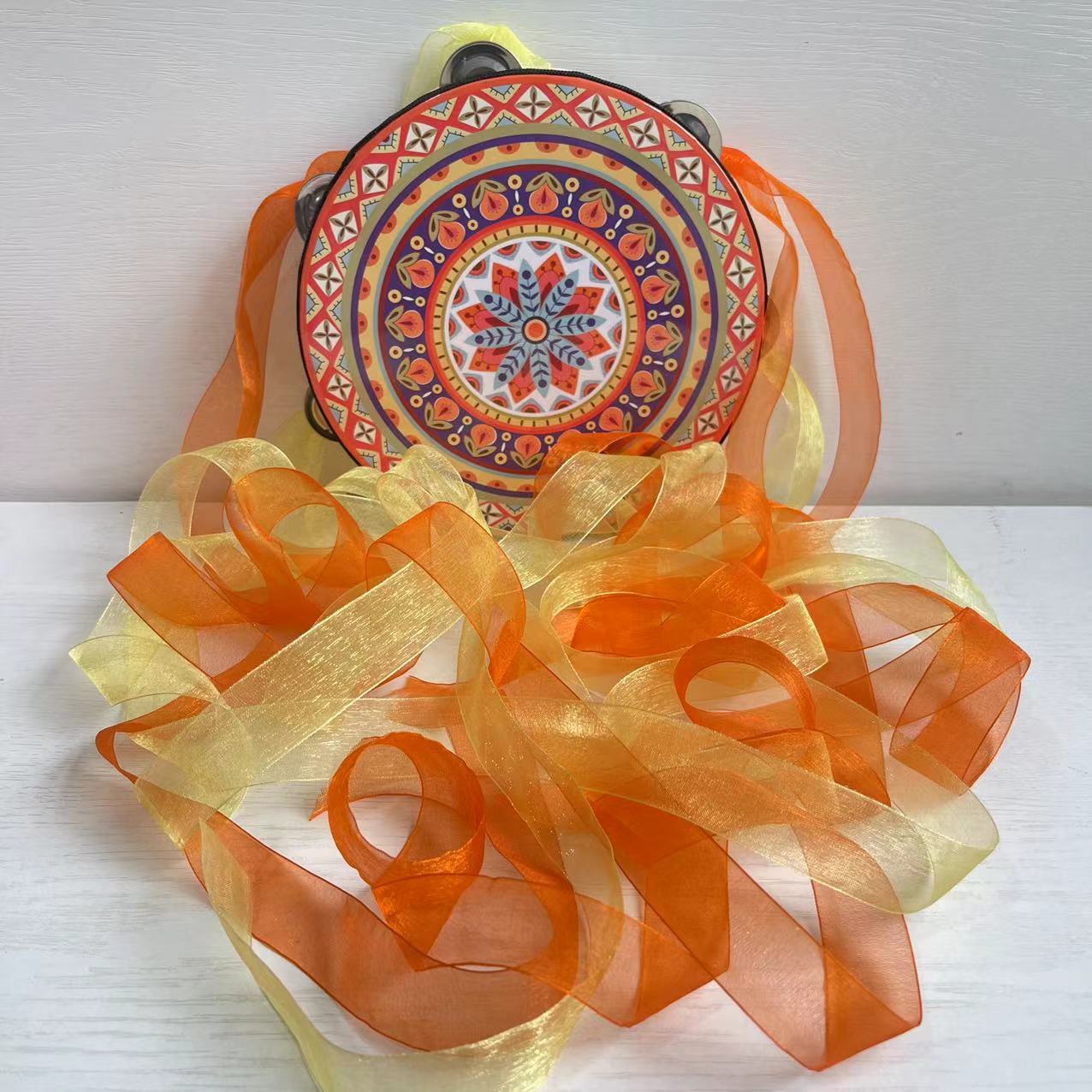 Instrumento musical Orf tambor mano juguetes para niños pequeños tambor mano volador objetos de baile exóticos campanas flotantes