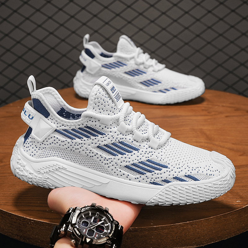 Zapatos de hombre de la estación europea en vivo de malla de verano transpirable zapatos deportivos casuales para estudiantes de fondo grueso de todo fósforo para aumentar los zapatos de papá