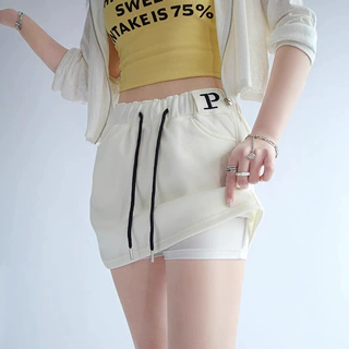 灰色辣妹短款运动卫裙裤女2026春夏季新款高腰短裤包臀a字半身裙