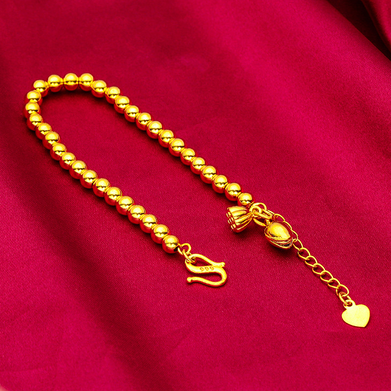 Unisex Jewelry Fashion 6mm glossy bracelet Lotus bracelet _voghion.com