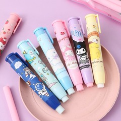 Replaceable core cartoon cinnamon dog pusher eraser for primary and secondary school students, kindergarteners, children, Kuromi pencil eraser
