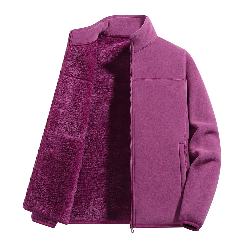 Transfronterizo al aire libre chaqueta de terciopelo para hombres y mujeres 2025 nuevo invierno de terciopelo grueso chaqueta de asalto forro interior chaqueta de terciopelo
