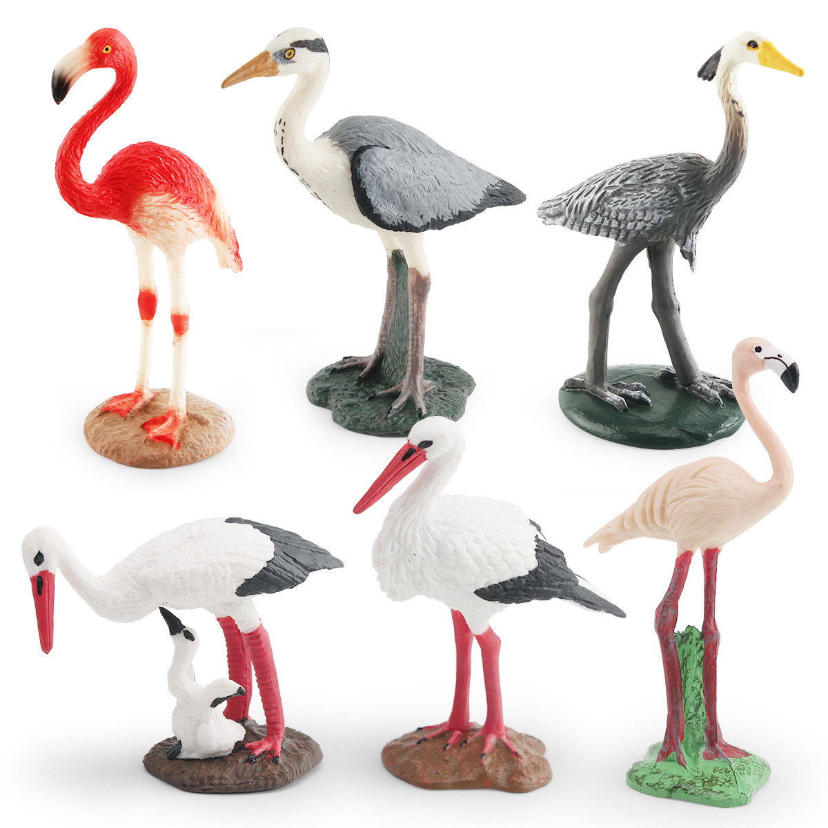 Simulación transfronteriza de aves modelo animal de pájaros flamencos, gorriones, papillones, juguetes de decoración estática