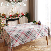 雪芙尼圣诞桌布北欧长方形布艺餐桌布茶几布圣诞红色桌布一件代发
