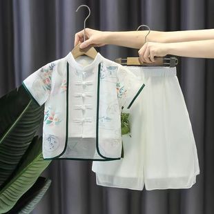Children's Han Dynasty Boys' Summer Costume Suits, Chinese School Uniforms, Classy Tang Suits, Little Boys' Ancient Style Kidsren's Clothing Performance Costumes