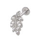 Foreign trade new moon flower inner tooth lip nail small snake leaf ear nail stainless steel internal thread puncture ear soft bone nail