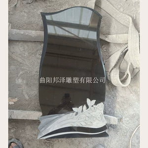 Русская камень резьба над надписью Shanxi Black High -end Tombstone China Black нежный нежный памятник выход из искусства Art Tombstone