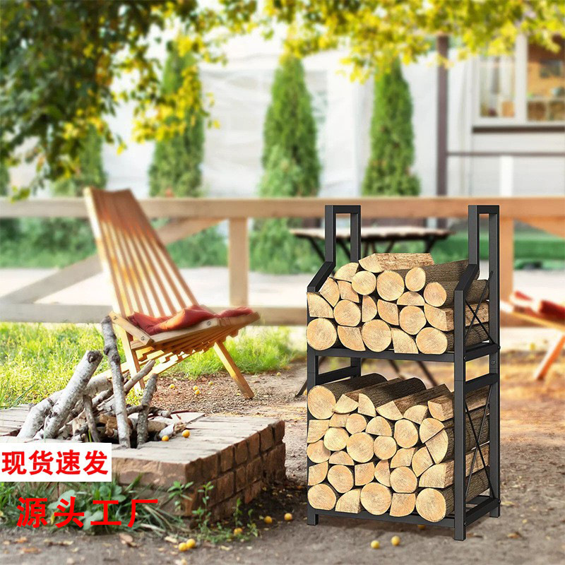 Spot Cross-Border Outdoor Camping Firewood Rack Bracket Indoor Living Room Firewood Rack Log Storage Rack Firewood Storage Rack