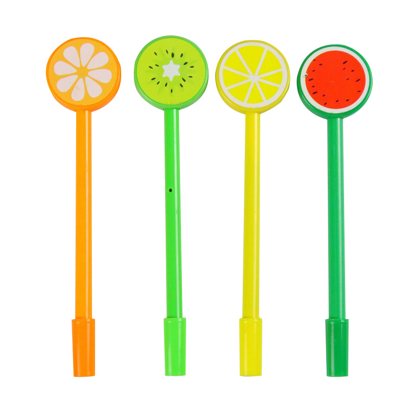 Pluma de gel de fruta de dibujos animados creativo lindo estudiante papelería color caramelo pluma de agua Lollipop Oficina firma pluma