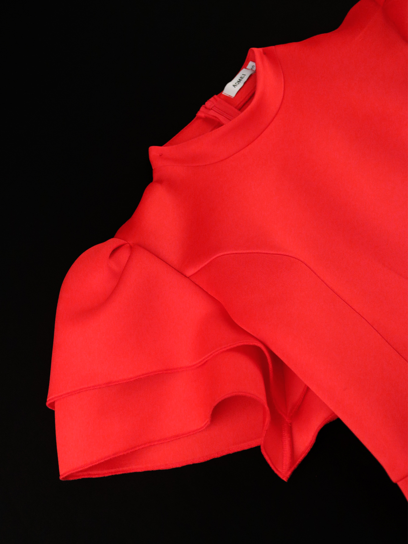 Abbigliamento donna AM221202 vestito da cocktail party con maniche a tromba e colletto alto piccolo firmato_voghion.com