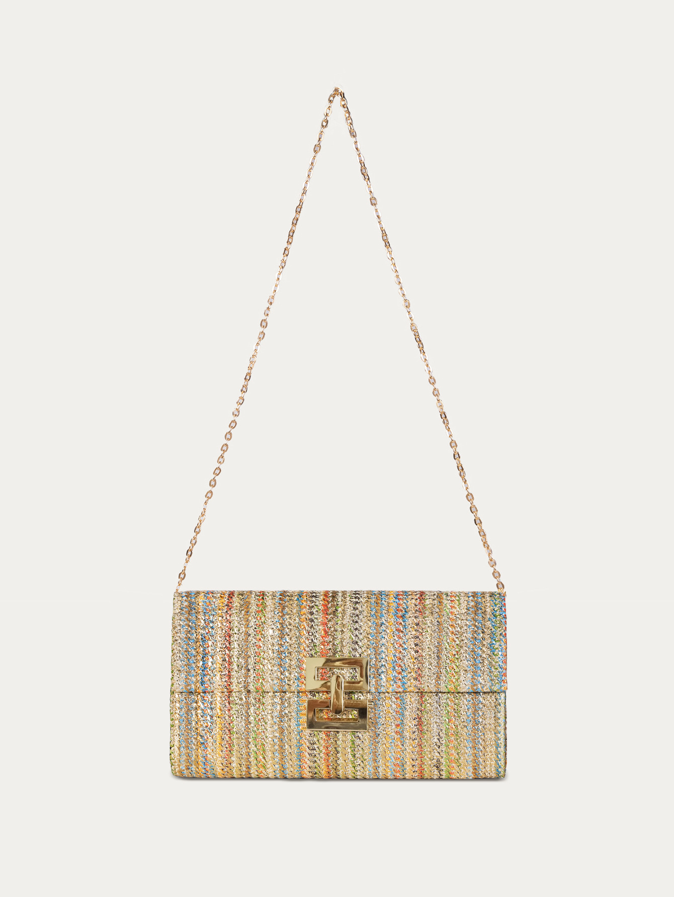 Lock clasp Closure Type Women's Small Straw Geometric Elegant Streetwear Straw Square Lock Clasp Straw Bag