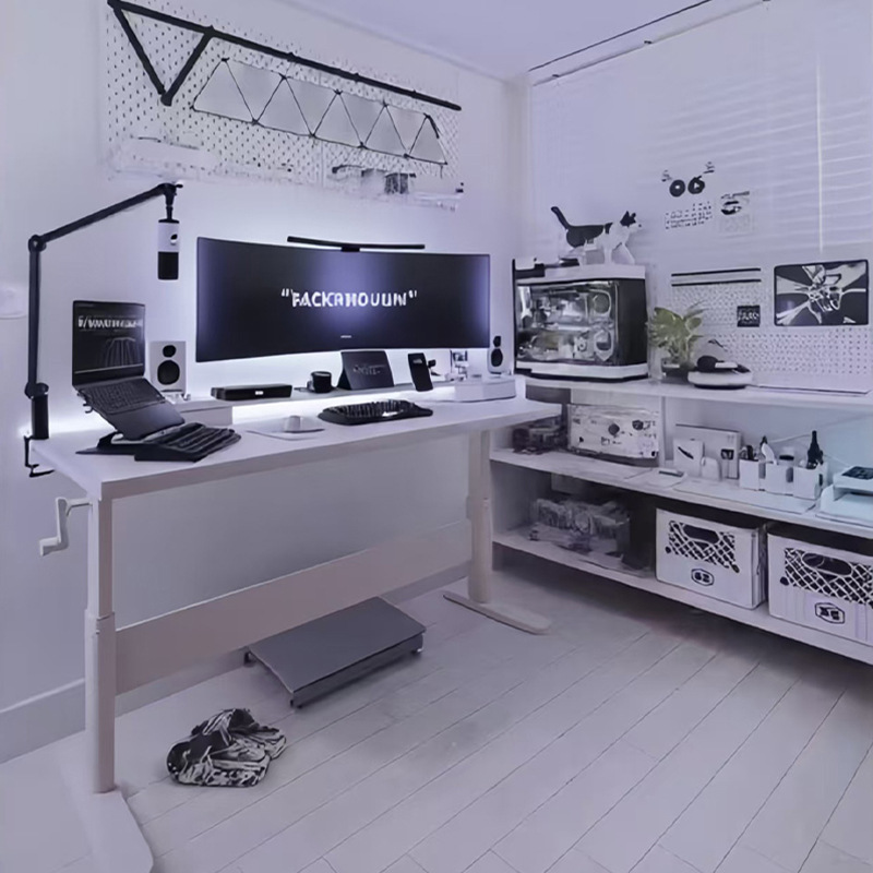Escritorio de computadora de madera maciza escritorio de escritorio escritorio de deportes electrónicos de elevación para el hogar escritorio blanco escritorio escritorio dormitorio de estudiantes mesa elevable