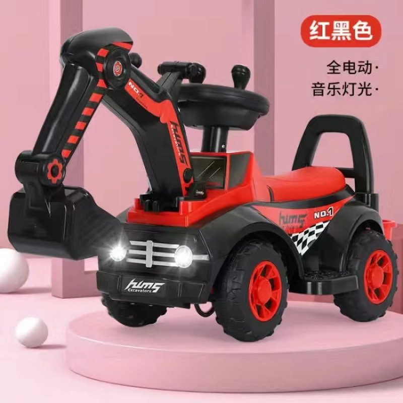 Excavadora eléctrica para niños, excavadora de juguete para niños, se puede montar en un vehículo de ingeniería de carga de máquina de gancho de gran tamaño