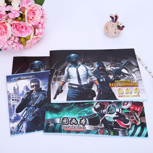 Children's drawing book blank drawing book primary school students graffiti art paper a4 large size drawing paper drawing book with stickers
