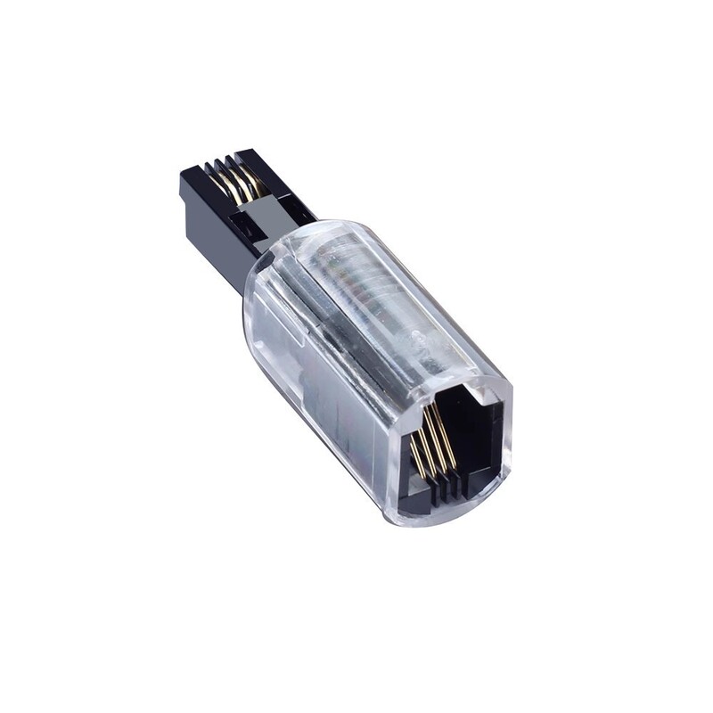 Headset Telephone Handle Cord 360 ° Rotating Head Rj9 4P4C Landline Rj11 Anti-Winding Adapter Cable Adapter