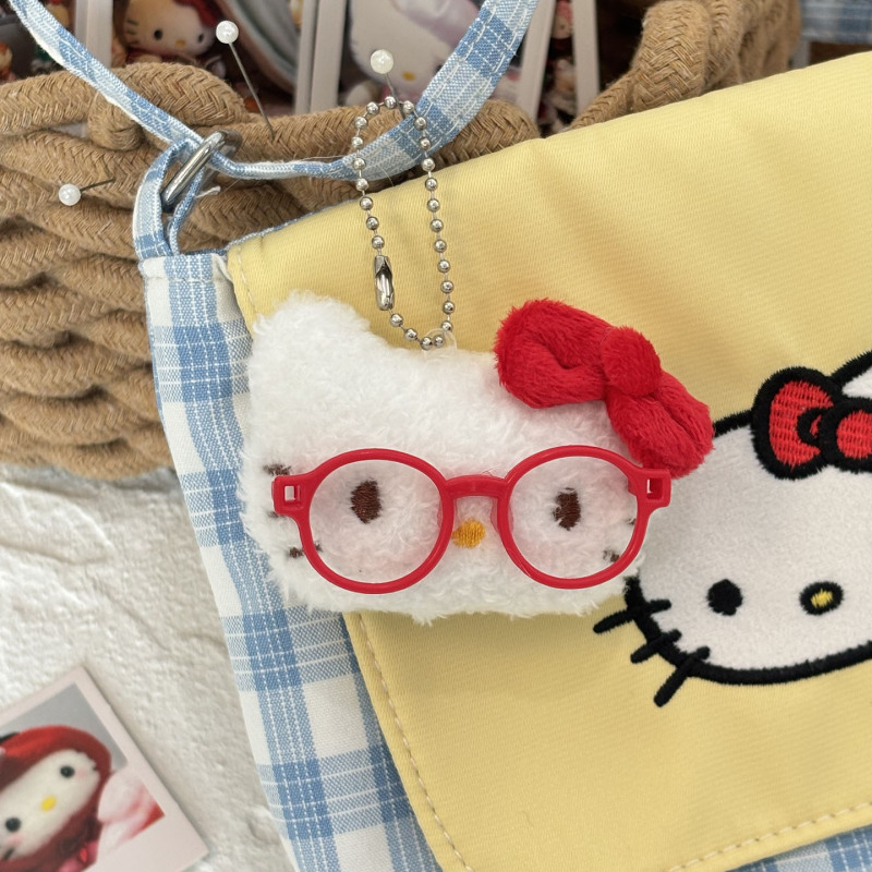 甘い赤メガネ kt 猫ぬいぐるみキーホルダーペンダントインインターネット有名人学生スクールバッグアクセサリーギフト卸売|undefined