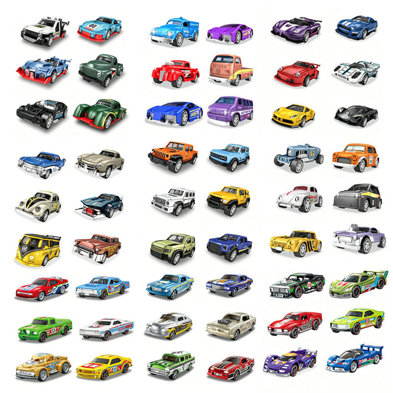 1:64 Alloy Car Model Set for Children, Sliding Toy Cars for Boys, Cross-Border Toy Set, Wholesale from Street Vendor