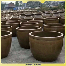 大缸水陶瓷缸土陶老式粗陶发酵缸无铅储水家用养鱼庭院造景缸米