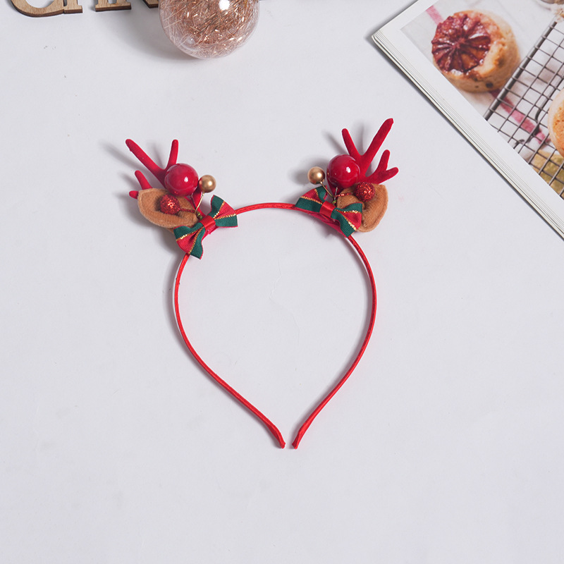 Adorable cabello de Navidad corno de ciervo cinco estrellas cabeza de banda de cabello de Navidad para niños corpos de cabello de decoración accesorios clipes de cabello