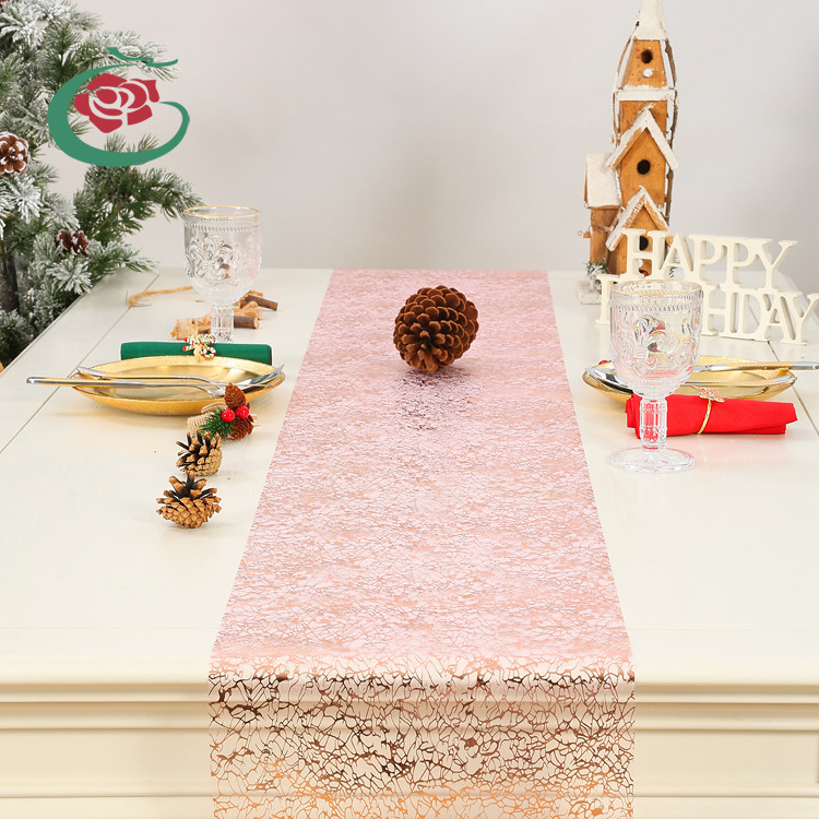 Gold Foil and Powder Embellished Organza Table Runner, Wedding Dress Fabric, Hanfu Fabric, Dining Banquet Home Decoration Placemat Tablecloth Gold Foil and Powder Embellished Organza Table Runner, Wedding Dress Fabric, Hanfu Fabric, Dining Banquet Home Decoration Placemat Tablecloth