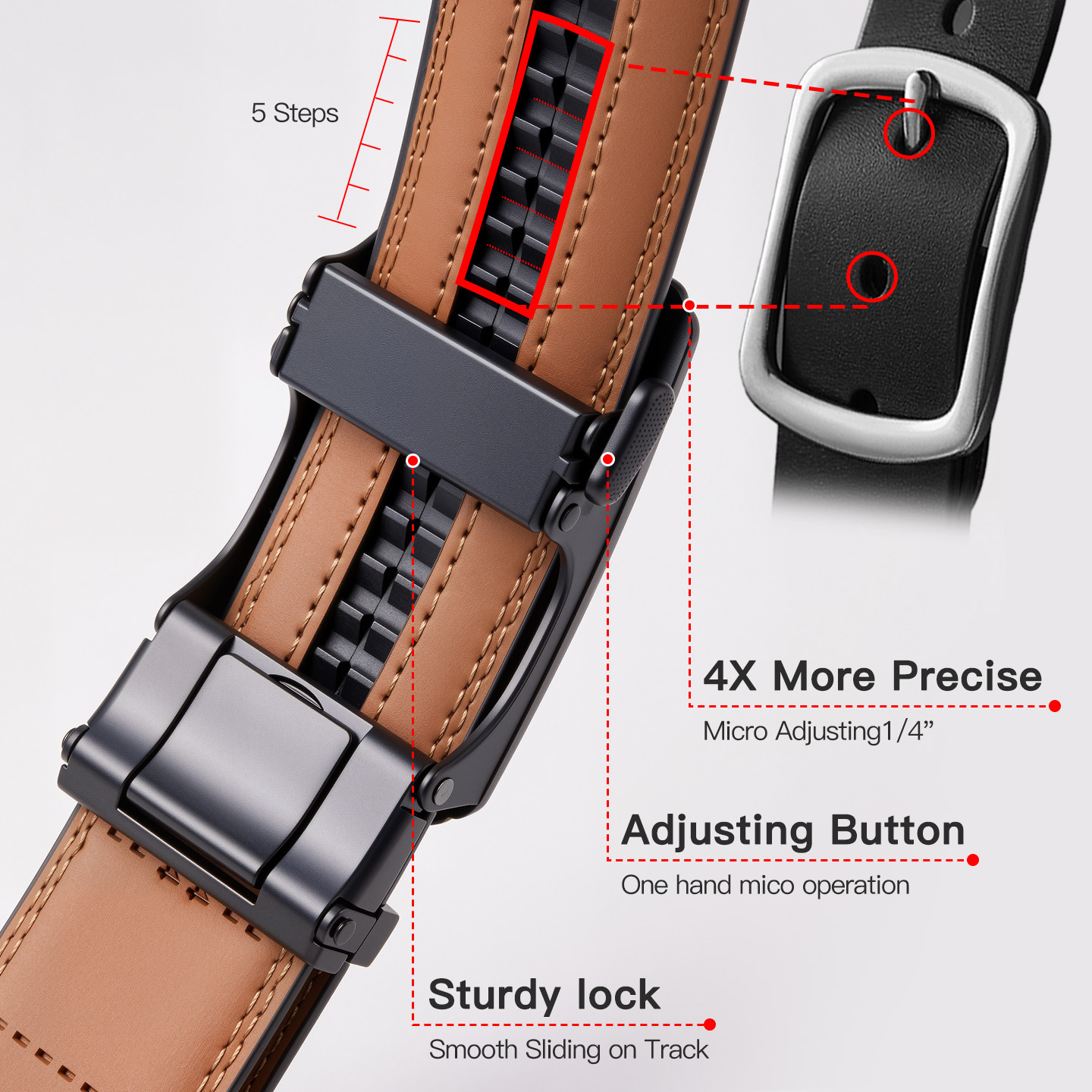 Amazon Cross-border Men's Leather Belt Genuine Leather Automatic Buckle Youth Business Factory Wholesale Belt