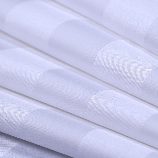 Hotel Satin Four-piece Set Pure Cotton White Striped Bed Sheet Quilt Cover Hotel Bed Four-piece Set Hotel Homestay Cloth
