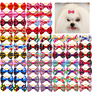 Explosions Pet Head Flower Plaid Bow Series Classic Pet Jewelry Wholesale Fabric Good Style Variety