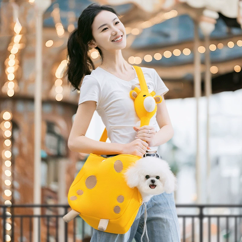 Meng Fun трехмерная форма жирафа выходит из сумки для кошек весной и летом дышащая сумка для кошек